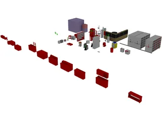 Chemical Laboratory Furniture 3D Model preview