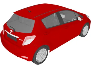Toyota Yaris 5-door (2012) 3D Model preview