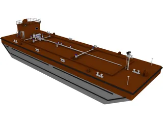 Oil Tanker Barge 3D Model preview