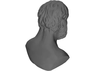 Socrates Bust Sculpture 3D Model preview