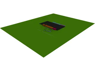 Football Stadium with Pub 3D Model preview
