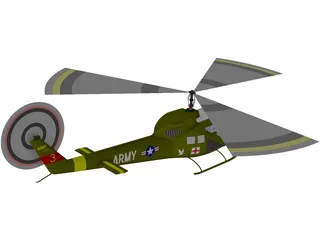 Bell UH1-B Huey 3D Model preview