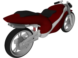Racing Motorbike Concept 3D Model preview