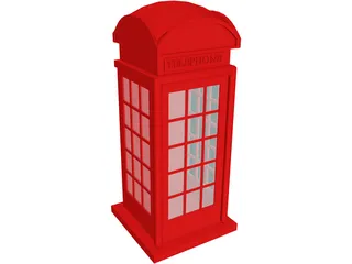 Phone Booth UK 3D Model preview