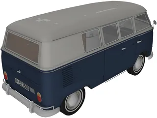 Volkswagen Kombi (1967) 3D Model preview