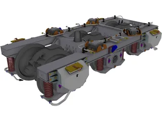 Bogie 3 Axle 3D Model preview