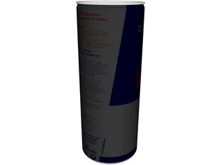 Red Bull Can 3D Model preview