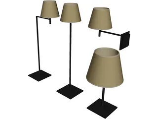 Flos Ktribe Soft Lamps 3D Model preview