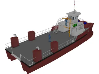 Tug Boat 3D Model preview