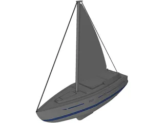 Oyster Sailboat 3D Model preview