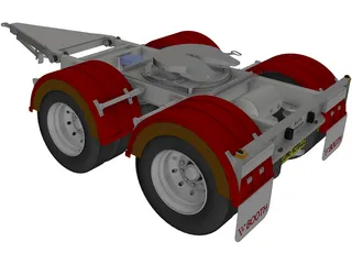 Tandem Axle Dolly 1540 Axle Centers 3D Model preview