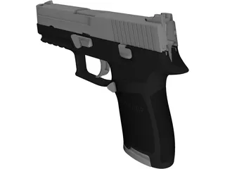 Sig Sauer P250 9mm Handgun 3D Model preview