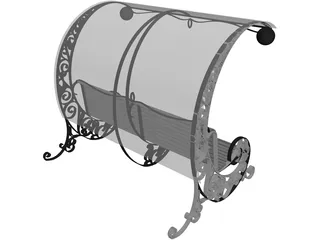 Garden Bench 3D Model preview