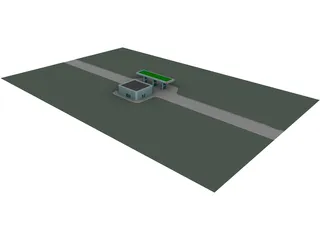 Gas Station 3D Model preview