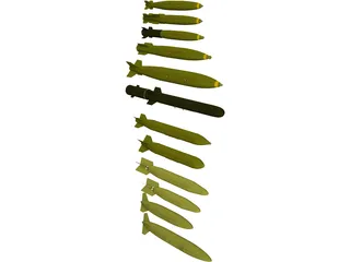 MK82 and MK84 Family Bombs 3D Model preview
