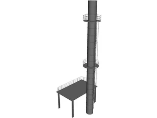 Distillation Column 3D Model preview
