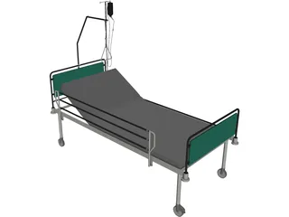 Hospital Bed 3D Model preview
