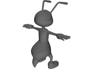 Bee Cartoon Character 3D Model preview