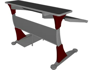 Modern Office Desk 3D Model preview