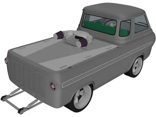 Ford E100 Econoline Dragster (1961-1967) 3D Model preview