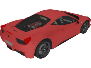 Ferrari 458 Italia 3D Model preview
