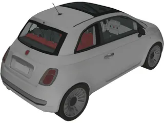 Fiat 500 (2008) 3D Model preview