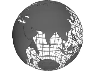 Globe Map Frame 3D Model preview