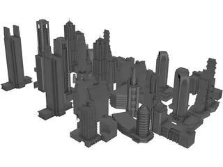 Skyscrapers Collection 3D Model preview