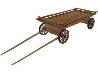 Horse Cart 3D Model preview