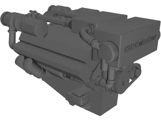 MAN Marine Diesel V12 Engine 3D Model preview