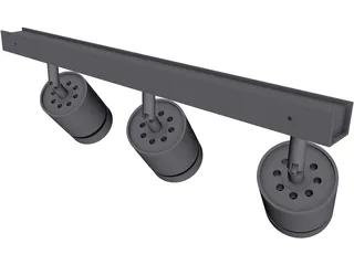 Lamps on Railing 3D Model preview