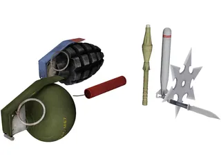 Weapons Collection 3D Model preview