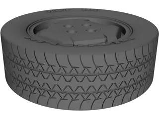 Wheel with Tyre 3D Model preview
