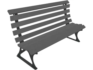 Park Bench 3D Model preview