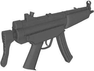 MP5 Machine Gun 3D Model preview