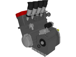 Suzuki GSX-R1000 Engine 3D Model preview