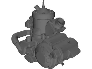 Two Stroke Motorbike Engine 500cc 3D Model preview