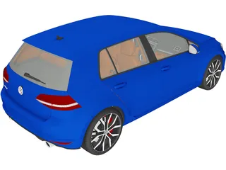 Volkswagen Golf GTI VII (2014) 3D Model preview