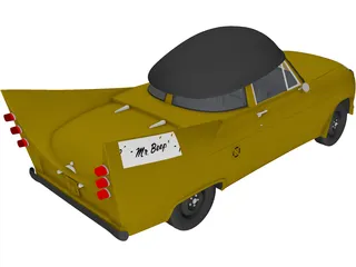 Mr. Beep Cartoon Car 3D Model preview