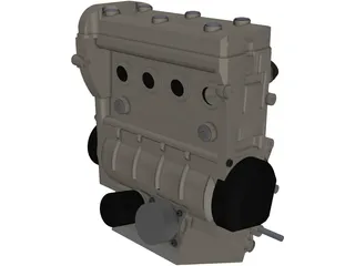 Suzuki GSX-R600 K1-3 Engine 3D Model preview