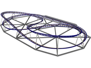 Roller Coaster 3D Model preview