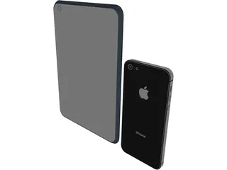 Apple iPad Mini and iPhone 5 3D Model preview