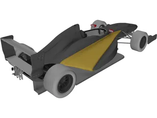 Formula 2000 Racing Car 3D Model preview
