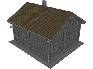 Wood House 3D Model preview