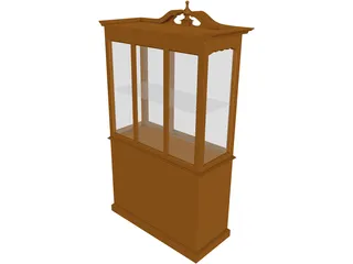 China Cabinet Queen Anne 3D Model preview