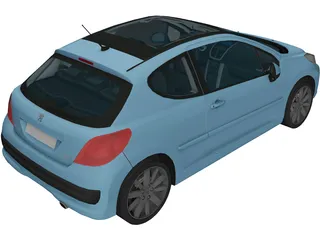 Peugeot 207 3-Door (2006) 3D Model preview