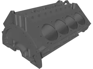 Arias Big Block Hemi Engine Block 3D Model preview