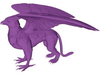 Griffin Statue 3D Model preview