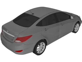 Hyundai Solaris (2012) 3D Model preview