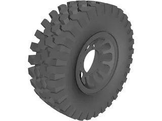Offroad Tire 3D Model preview